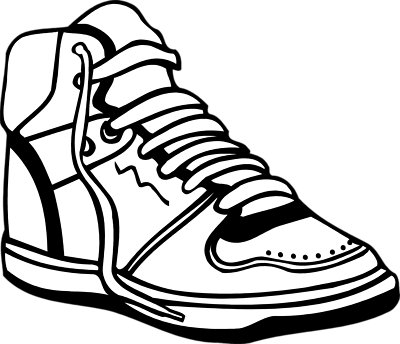 Sneaker tennis shoes clipart black and white free
