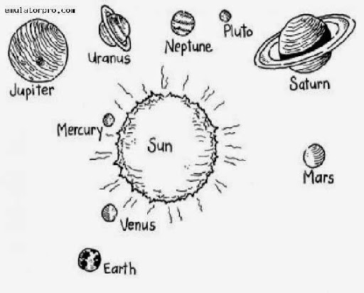 Solar system black and white clipart clipartfest