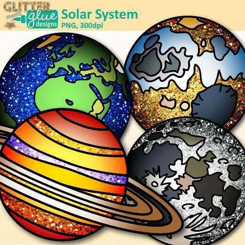 Solar system clip art teacher glitter graphics