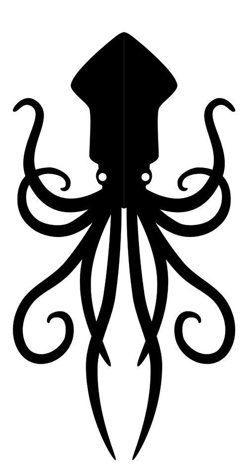 Squid silhouette free clipart images octopi