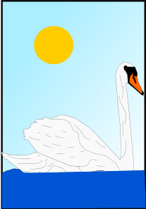 Swimming swan clip art free vector 4vector