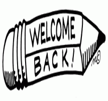 Welcome back to school clip art black and white clipart
