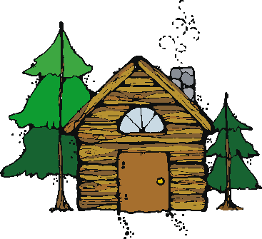 Cabin camping clipart