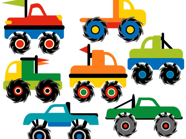 Monster truck collection clip art graphics by revidevi teaching