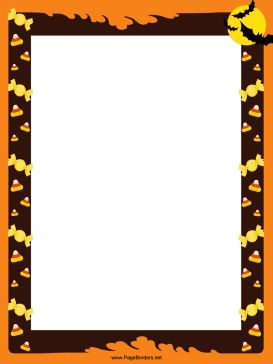 This festive free printable halloween border has bats and candy clipart