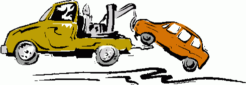 Tow truck car being towed clipart 2
