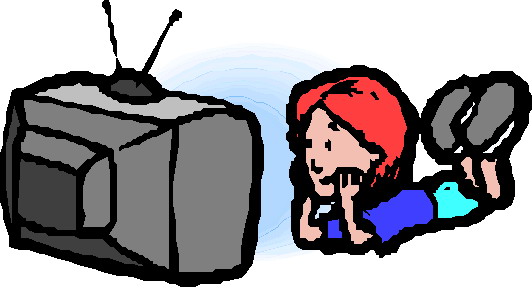 Watching television clipart