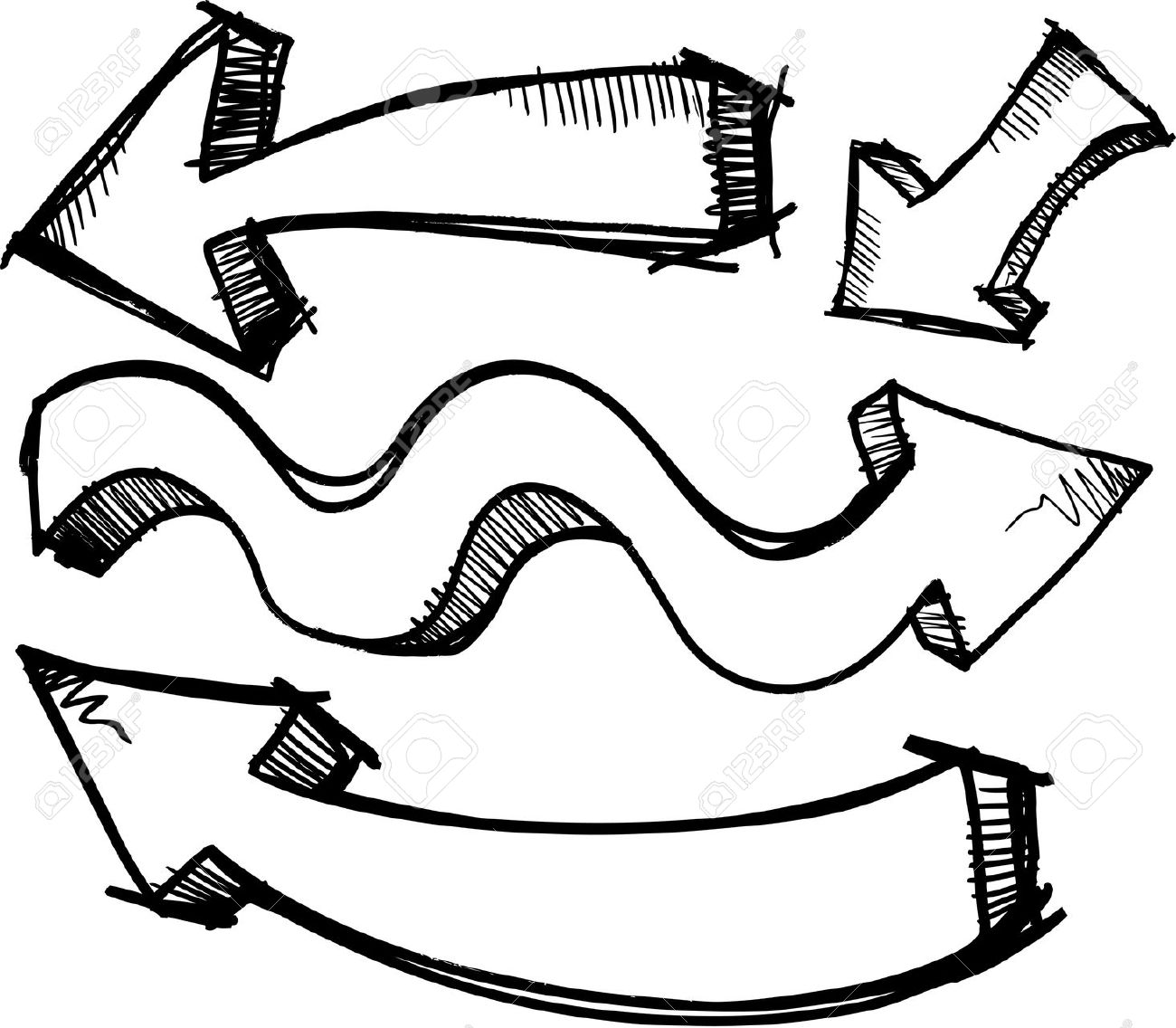 Single Doodle Arrow Clip Art