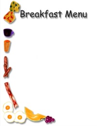 Breakfast menu clipart