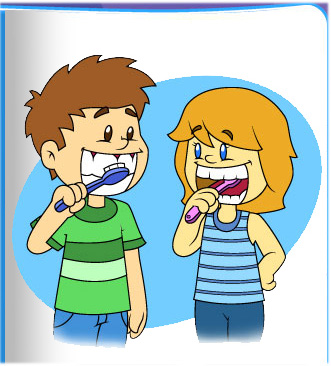 Brush teeth showing post cliparts