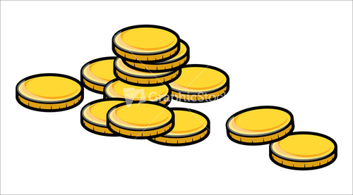 Cartoon gold coins clipart vector illustration stock image
