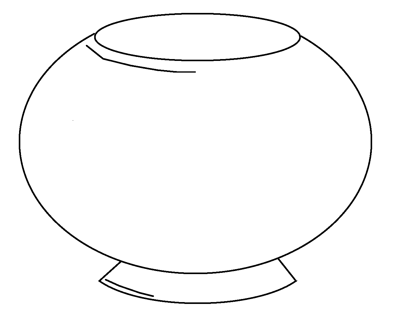 Fish bowl clipart black and white free 2