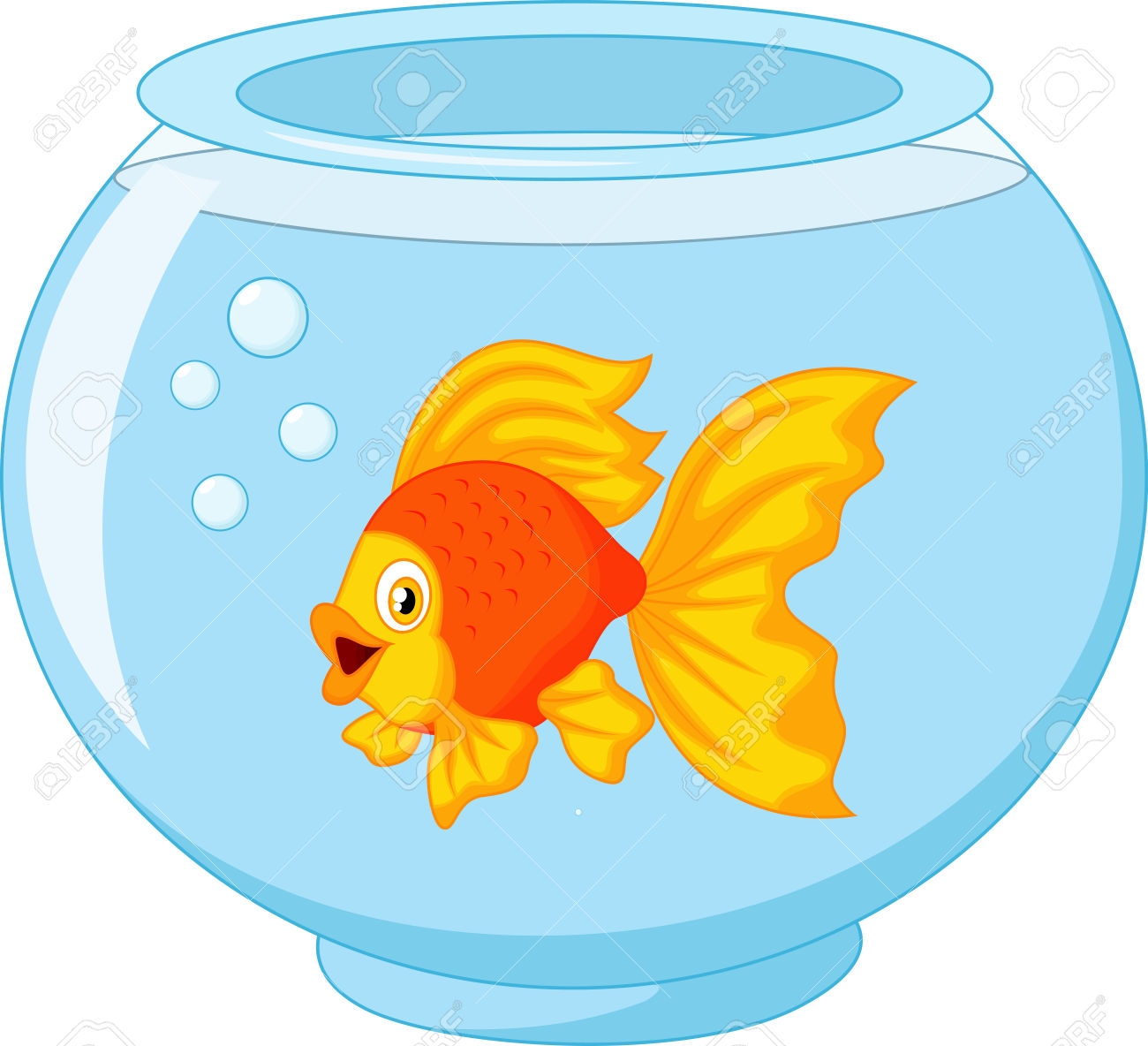 Gold fish bowl clipart clipartfest no