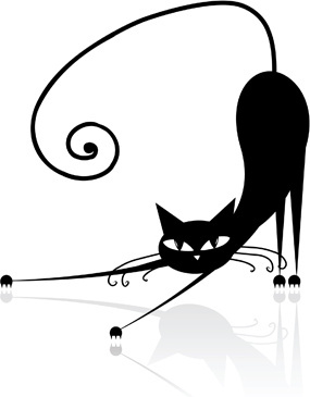 Black cat clip art free vector download free for