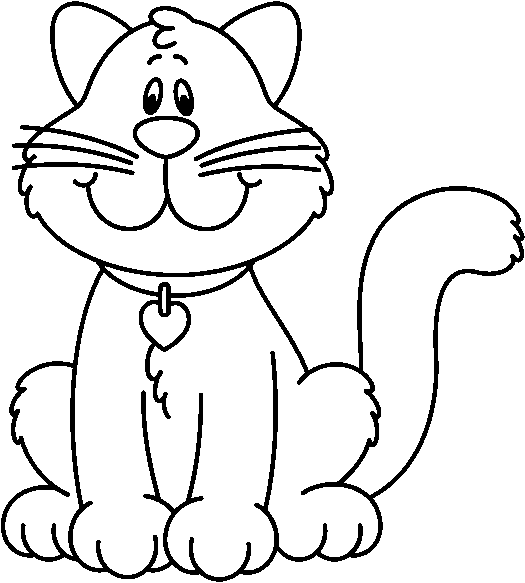 Cat clipart black and white 2