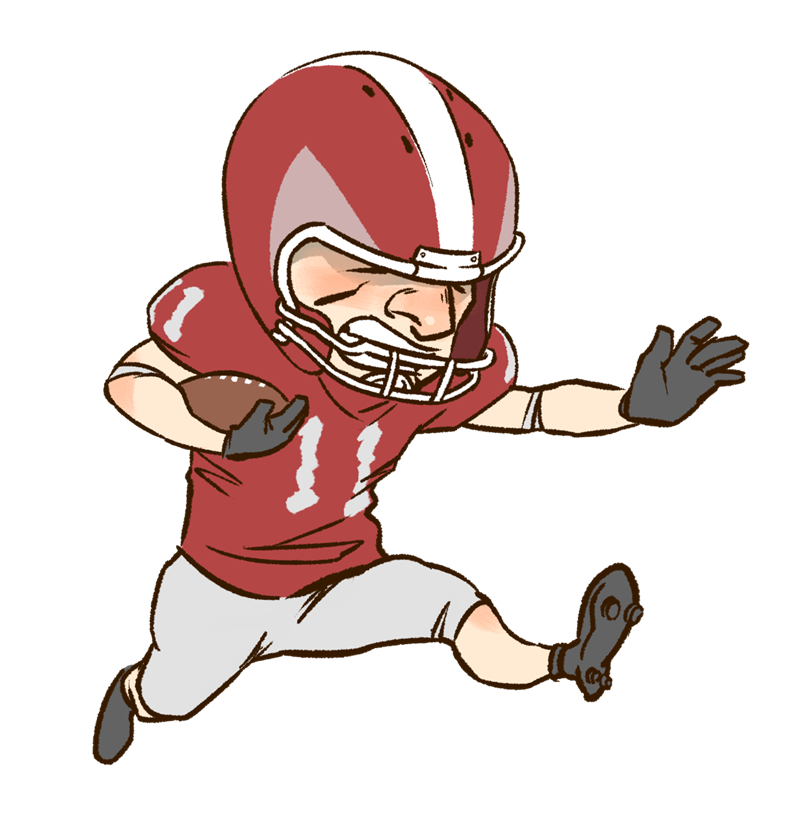 Playing football clipart