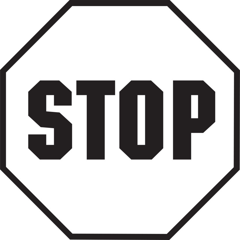 Stop sign black and white clip art