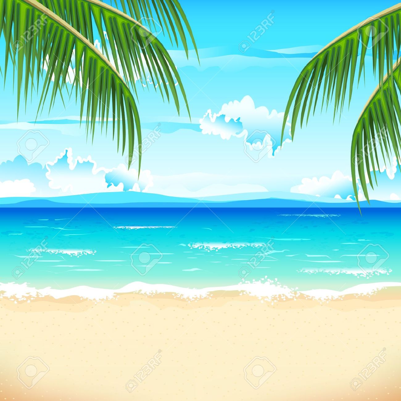 Beach scene stock illustrations cliparts and free