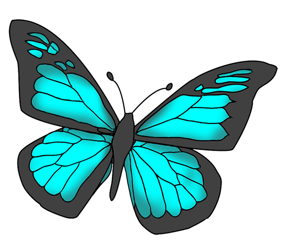 Blue butterfly clipart free images 2
