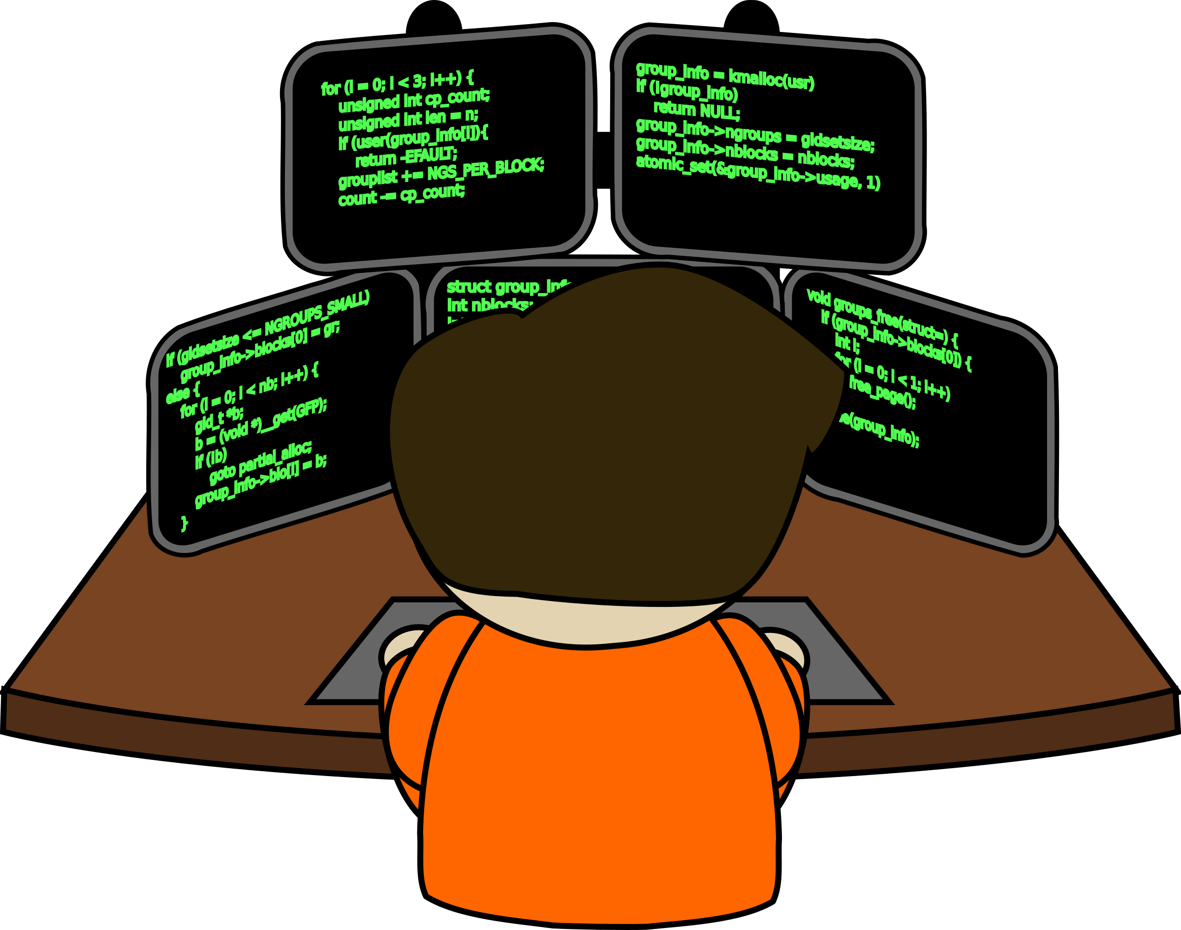 Computer clipart man working atputers