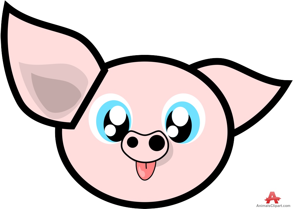 Cute pig clipart face free design download