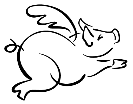Free flying pig clipart flying pig outline pigs