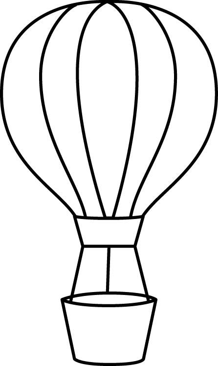 Hot air balloon clipart black and white free