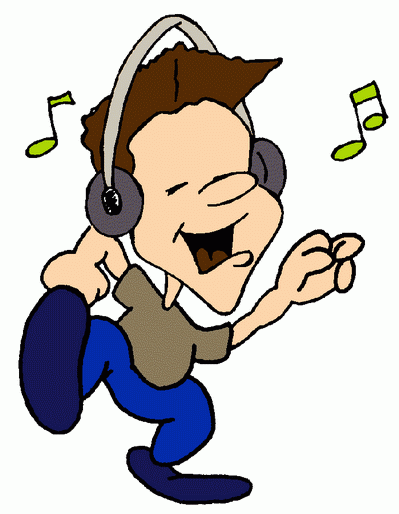 Listening to music clipart free images
