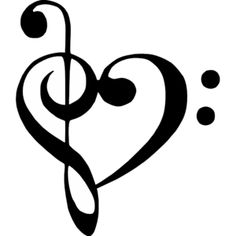 Music notes heart clip art free clipart images