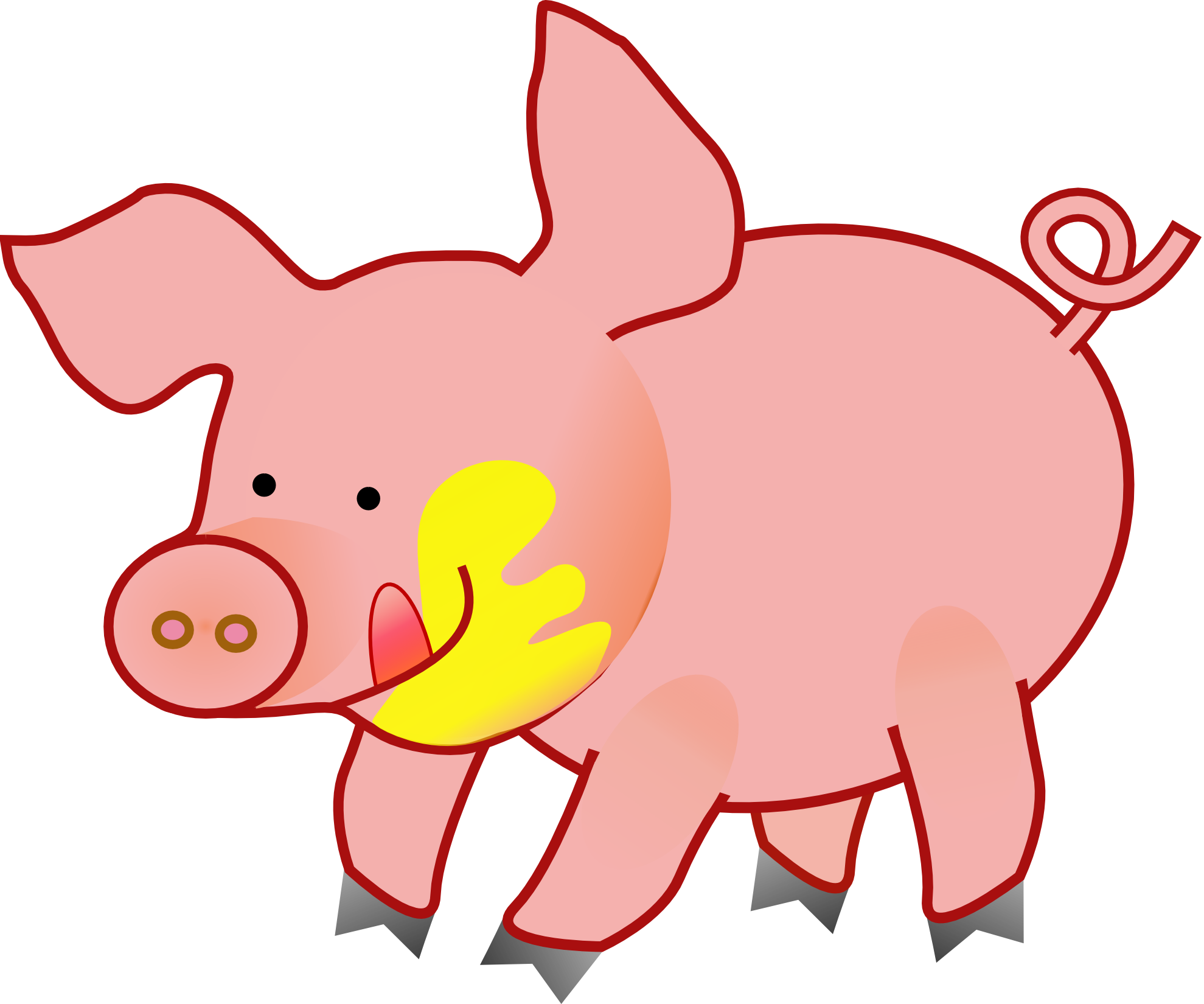 Pig clip art cartoon free clipart images - Clipartix