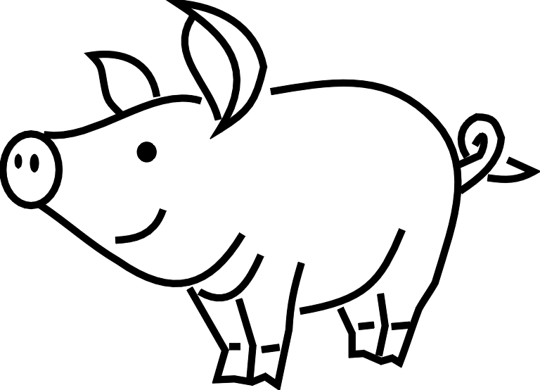 Pig clipart free images coloring page