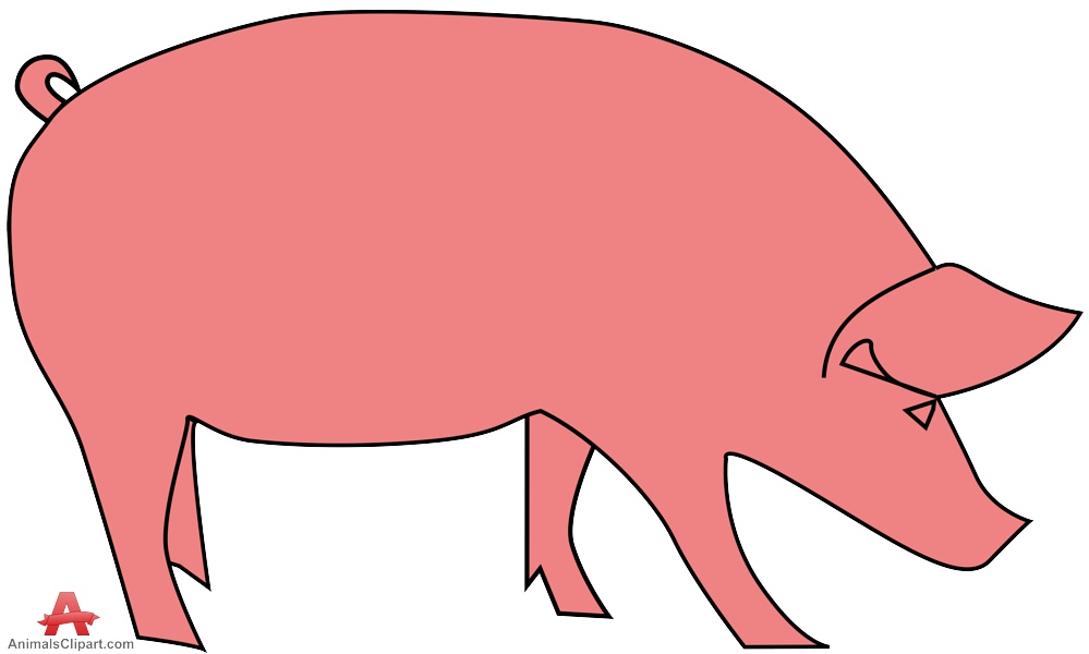 Pink pig simple clipart free design download
