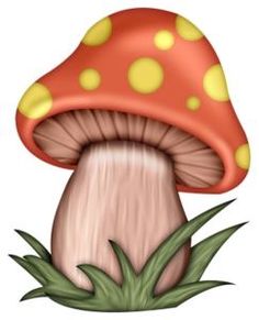 Mushroom flora fona cliparts