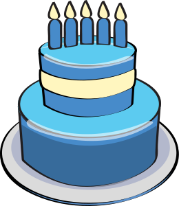 Blue birthday cake clipart 3