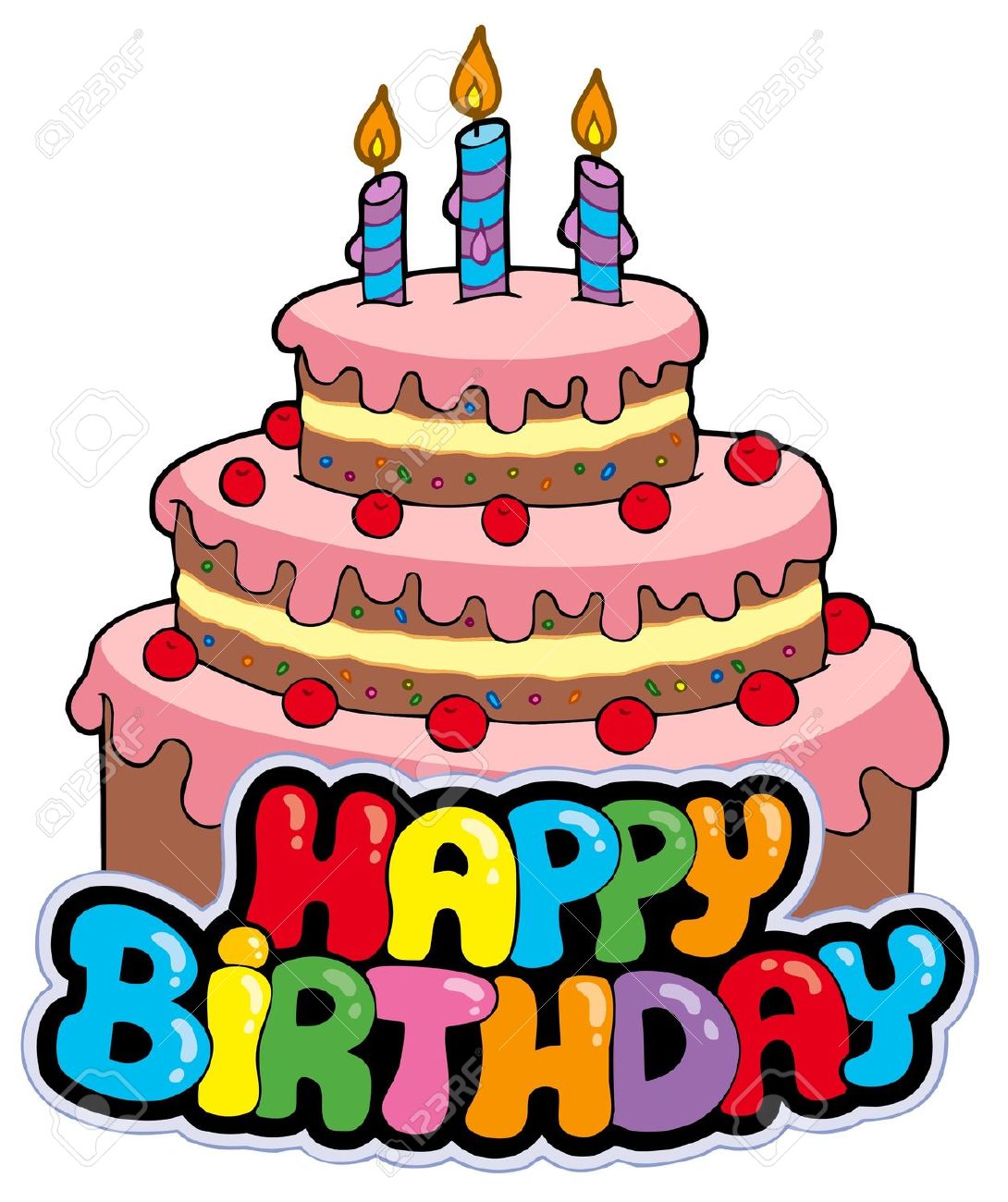Cake clipart on glitter graphics birthday cakes and image 2