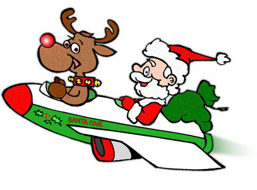 Free christmas clipart santa rudolph sleigh