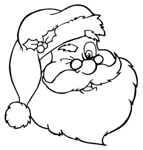 Free coloring page clipart image santa claus winking