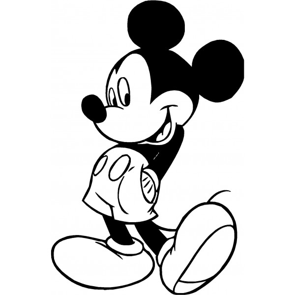 Free mickey mouse clipart black and white image 4