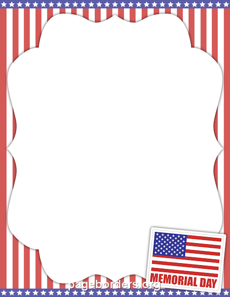 Memorial day border clip art page and vector graphics