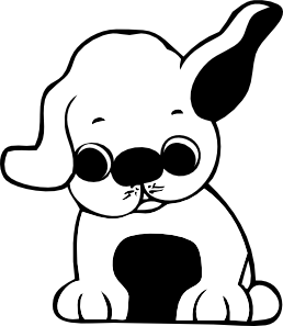 dog face clip art black and white