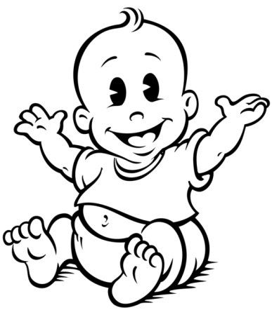 Baby clipart black and white
