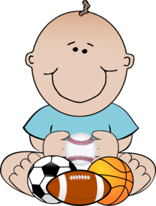 Baby clipart football player pencil and in color baby