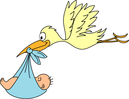 Baby stork clipart