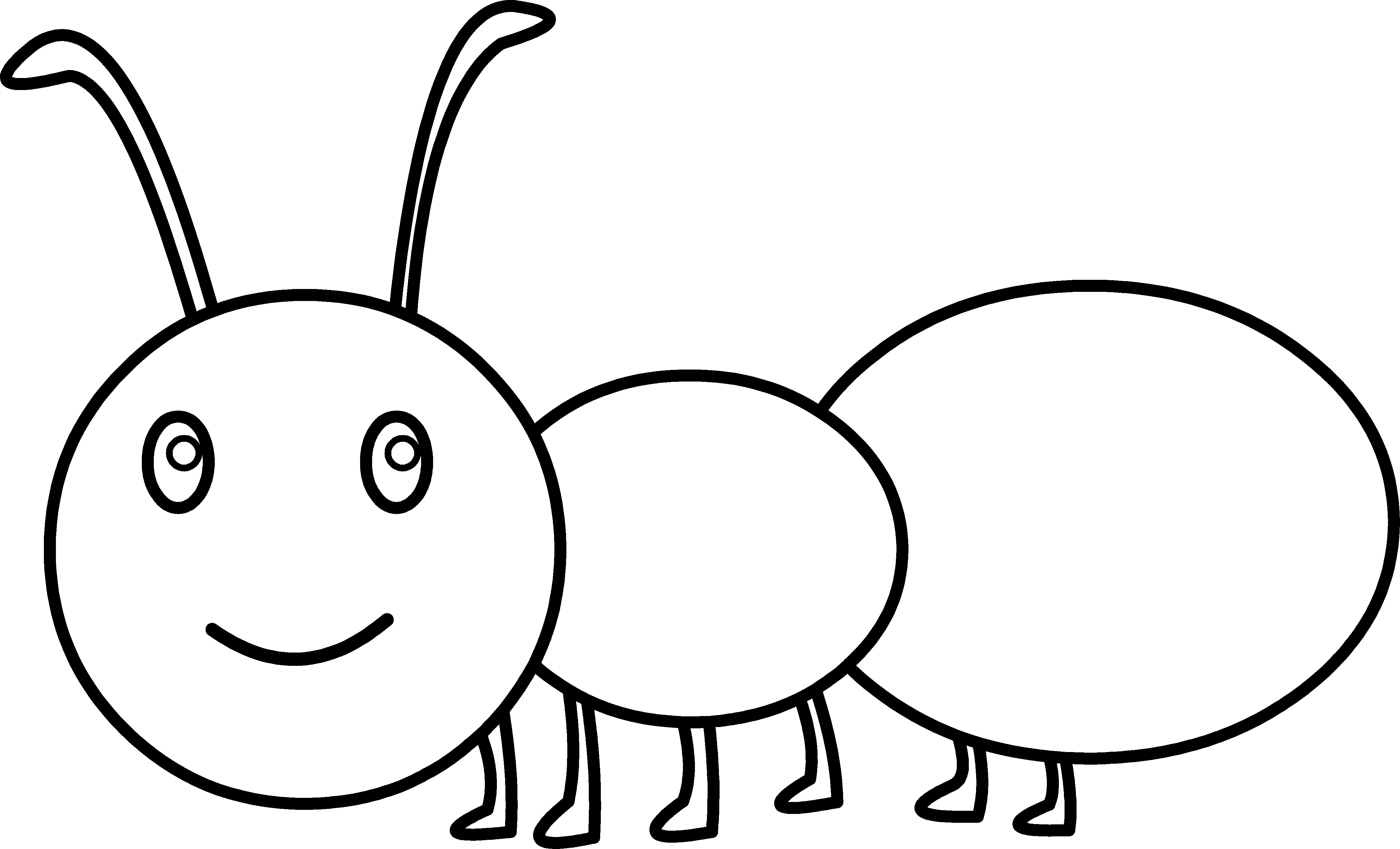 Cute ant coloring page free clip art