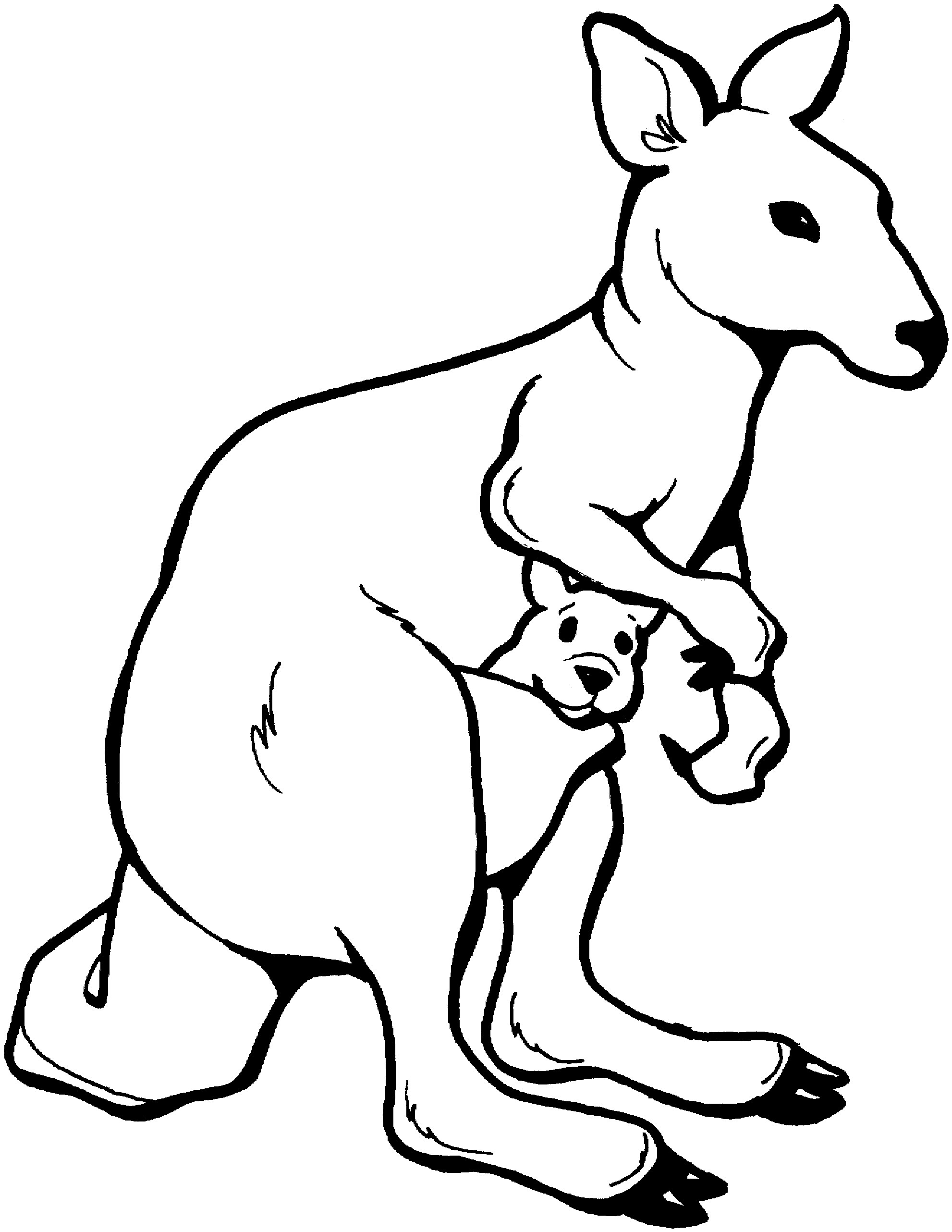 Kangaroo clipart black and white free images 2 wikiclipart