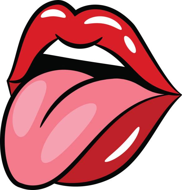 lips clipart black and white