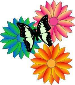 May butterfly and flowers clip art at vector clip art