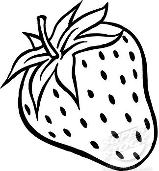 Strawberry clipart line drawing pencil and in color strawberry