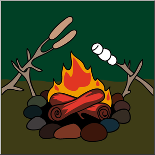 Clip art campfire color abcteach