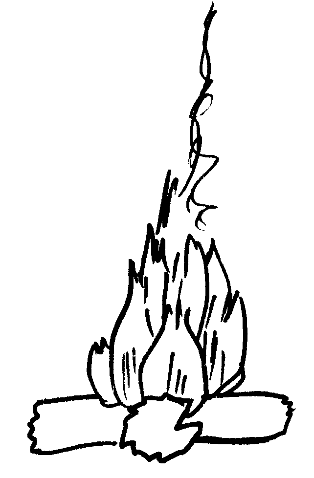 Free campfire clipart black and white image